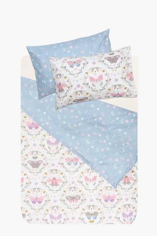 Soft Touch Candy Butterfly Reversible Duvet Cover Set