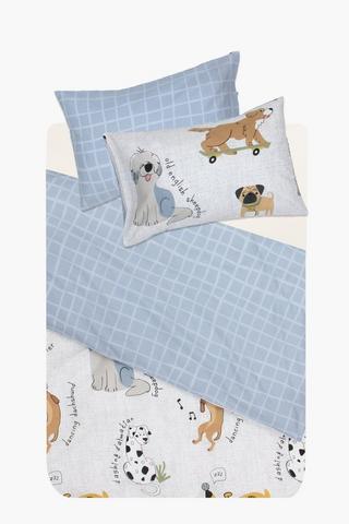 Polycotton Doggos Reversible Duvet Cover Set