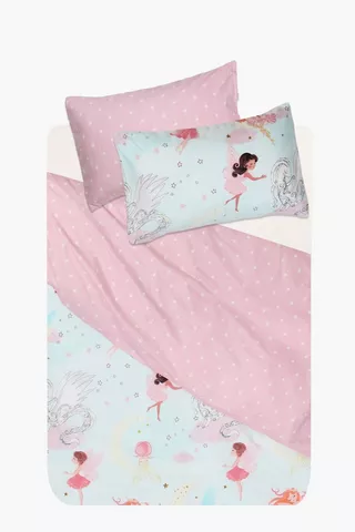Soft Touch Glow In The Dark Enchanted Fairies Reversible Duvet Cover Set