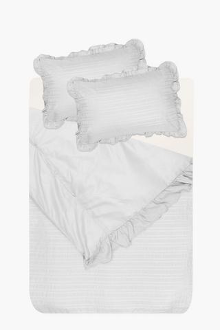 Soft Touch Textured Frill Duvet Cover Set