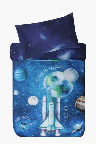 Soft Touch Space Launch Reversible Duvet Cover Set