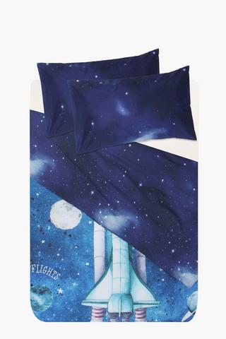 Soft Touch Space Launch Reversible Duvet Cover Set