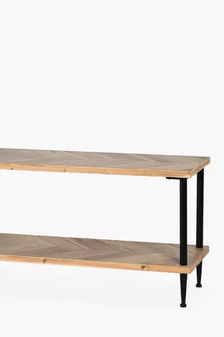 Wooden Rectangular Low Shelf