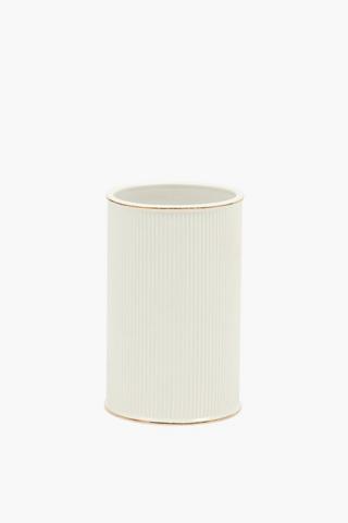 Ribbed Plated Ceramic Bath Tumbler