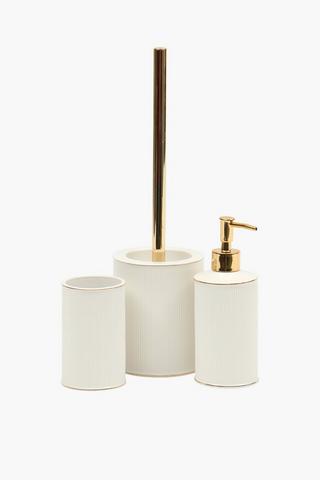 Ribbed Plated Ceramic Bath Tumbler