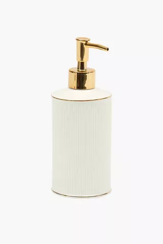 Ribbed Plated Ceramic Soap Dispenser