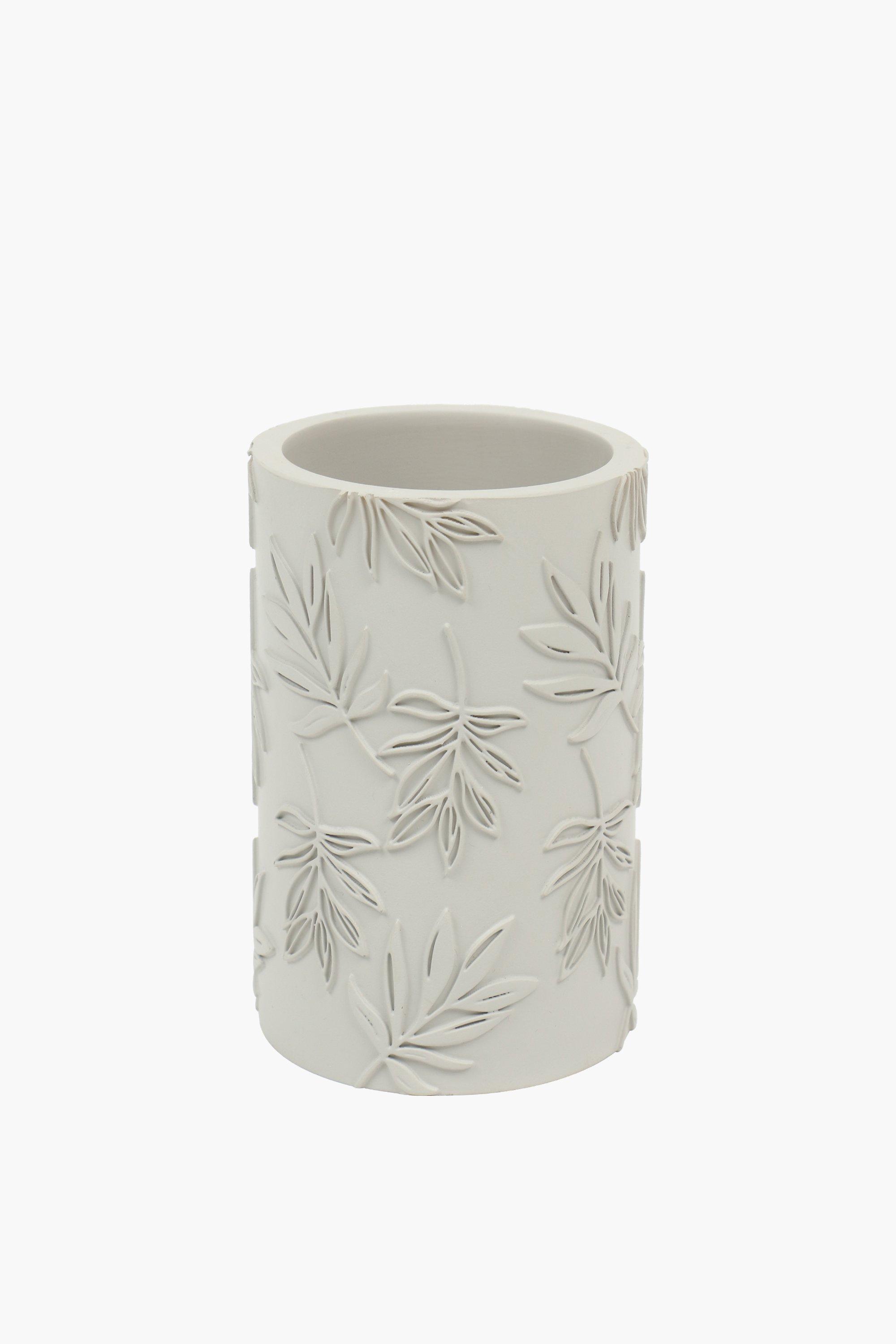 Polyresin Embossed Leaf Bath Tumbler