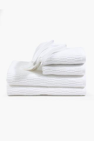 6 Pack Textured Cotton Towel Set