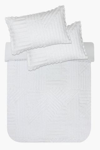 Tufted Textured Geometric Duvet Cover Set