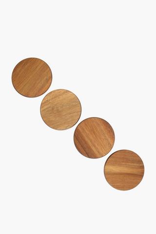 4 Pack Round Bamboo Coasters