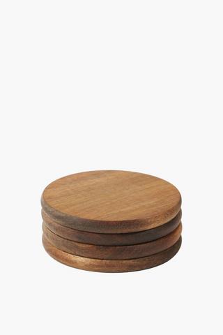 4 Pack Round Bamboo Coasters
