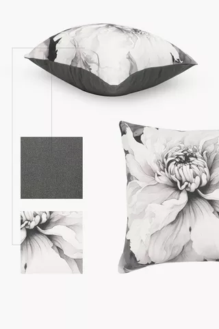 Printed Mono Floral Scatter Cushion, 50x50cm