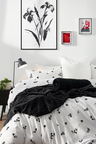 Embroidered Floral Duvet Cover Set