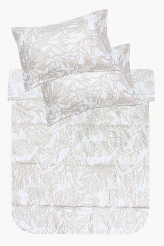 Twill Foil Coral Comforter Set