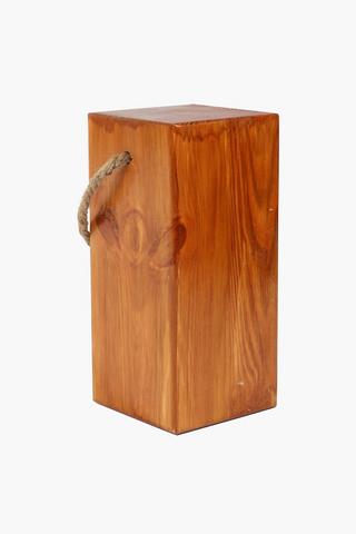 Doorstop Wood Block With Rope Handle, 2.6kg
