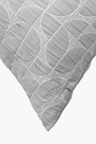 Soft Touch Quilted Textured Circle Euro Continental Pillowcase, 65x65cm