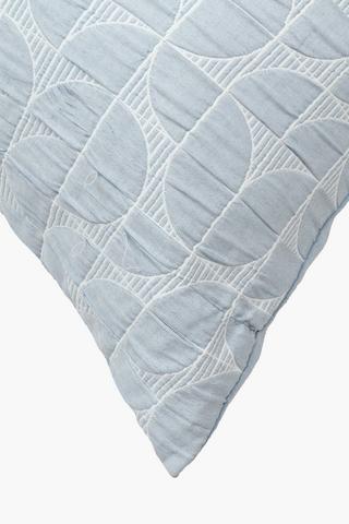 Soft Touch Quilted Textured Circle Euro Continental Pillowcase, 65x65cm