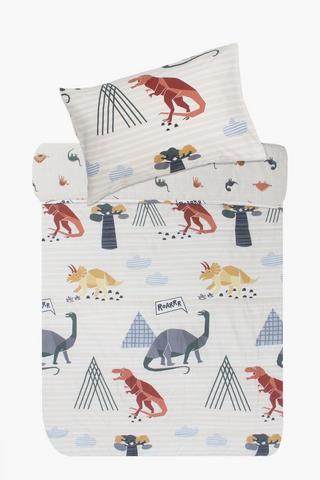 Soft Touch Geo Dino Reversible Comforter Set