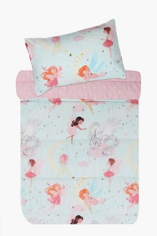 Soft Touch Glow In The Dark Fairies  Reversible Comforter Set