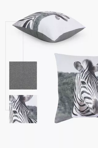 Printed Zebra Scatter Cushion, 50x50cm