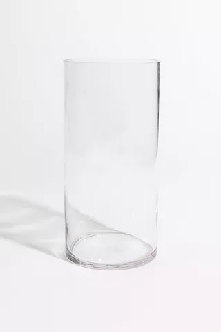 Glass Cylinder Vase, 12x24cm