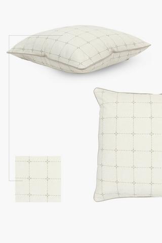 Premium Check Feather Scatter Cushion, 60x60cm
