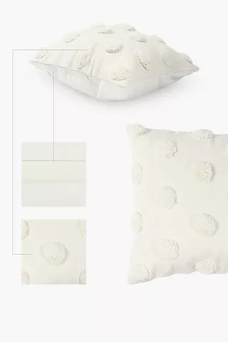 Premium Textured Pom Pom Feather Scatter Cushion, 60x60cm