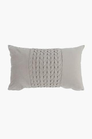 Ruched Velvet Panel Scatter Cushion, 30x50cm