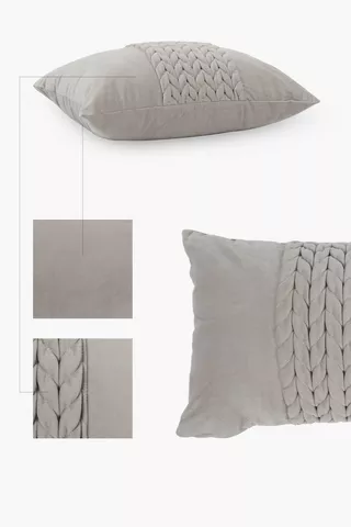 Ruched Velvet Panel Scatter Cushion, 30x50cm