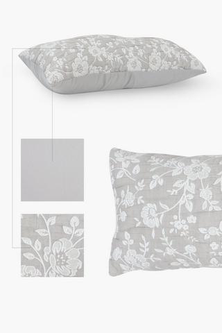 Quilted Jacquard Floral Scatter Cushion, 30x80cm