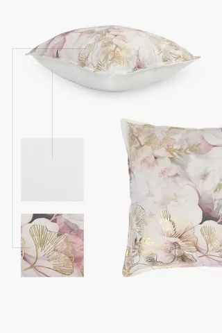 Premium Printed Goldfinch Floral Feather Scatter Cushion, 60x60cm