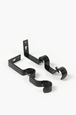 Curtain Rod Bracket, 2Pcs Double Curtain Rod Holder, Double Rod Brackets  Hooks for Living Room Bedroom Curtain Rods 