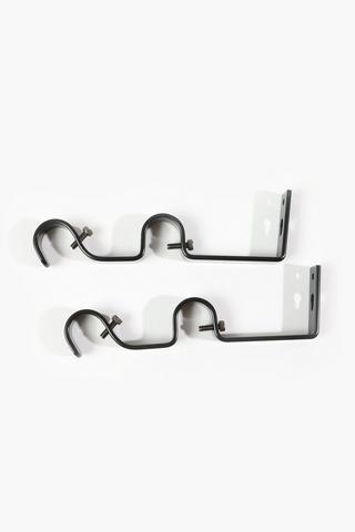 2 Pack Double Metal Brackets, 25mm