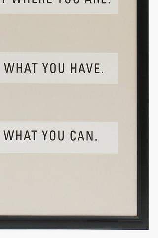 Framed Arthur Ashe Quote, 30x40cm