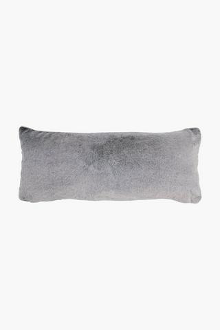 Faux Fur Printed Back Scatter Cushion, 30x80cm