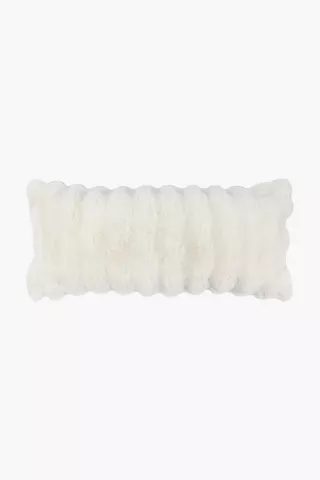 Faux Fur Waved Scatter Cushion, 30x80cm