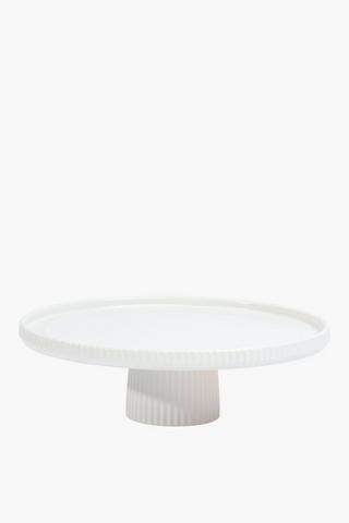 Ribbed Stoneware Cake Stand