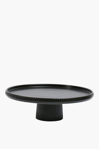 Ribbed Stoneware Cake Stand