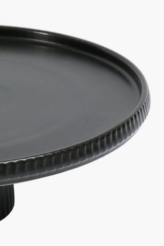 Ribbed Stoneware Cake Stand