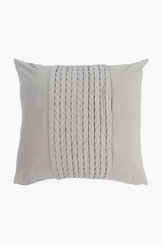 Ruched Velvet Panel Scatter Cushion, 60x60cm