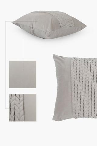 Ruched Velvet Panel Scatter Cushion, 60x60cm