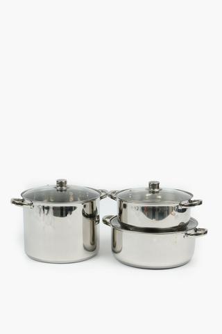 6 Piece Stainless Steel Salton Pot Set