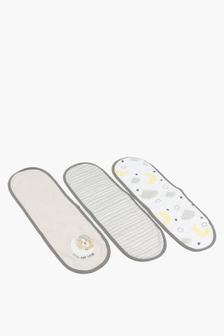 3 Pack Embroidered Sleeping Puppy Burp Cloths