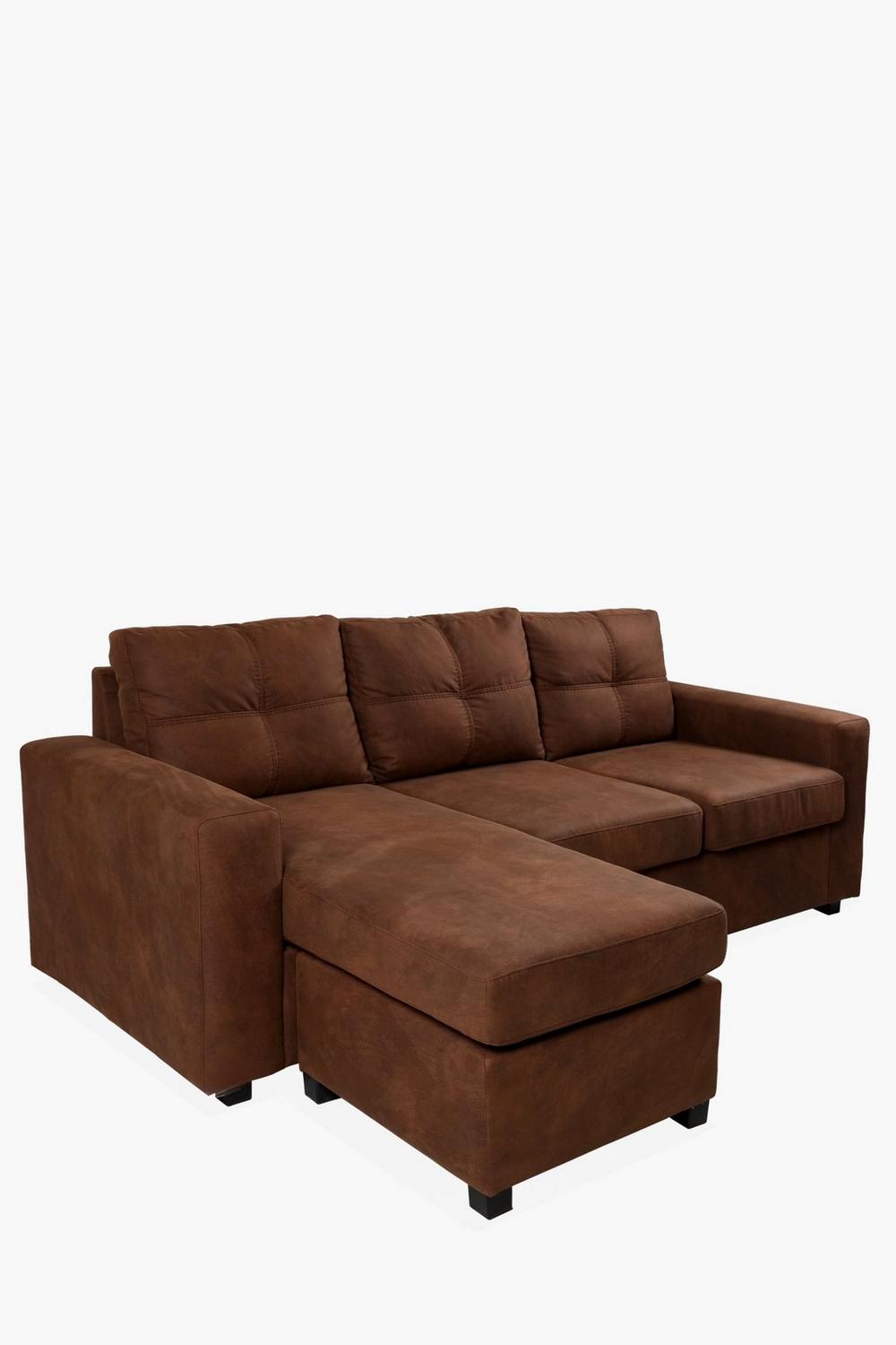 Distressed Saddlestitch Corner Sofa