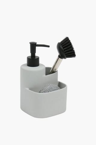 Soap Dispenser With Sponge And Brush