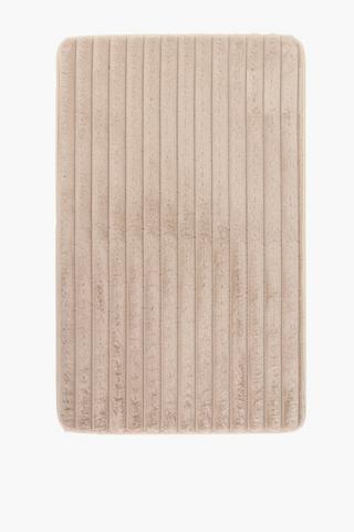 Ribbed Faux Fur Bath Mat, 70x110cm