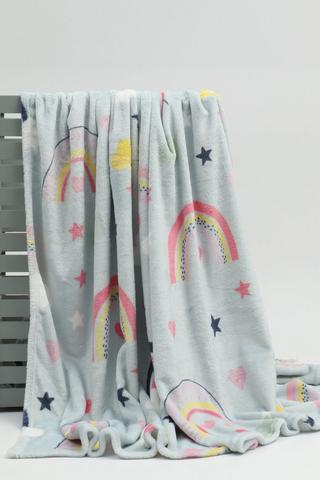 Printed Amy Rainbow Flannel Blanket, 150x180cm