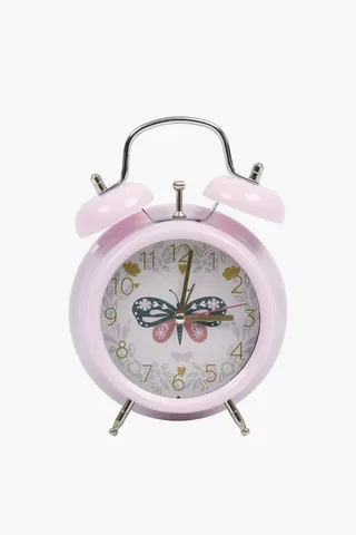 Twin Bell Butterfly Clock
