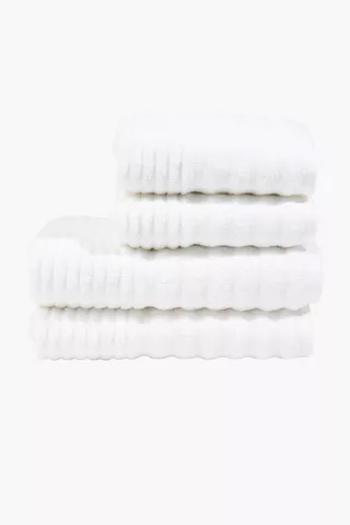 4 Pack Ripple Cotton Towel Set