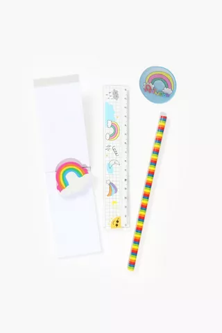 5 Piece Rainbow Stationery Set